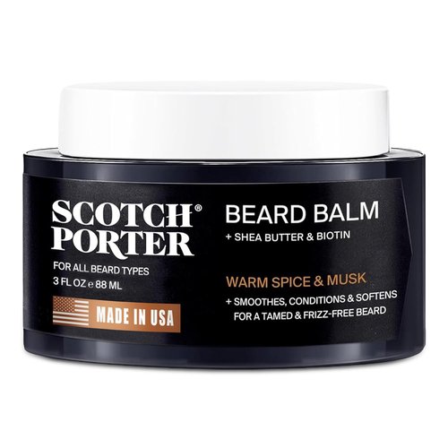 Scotch Porter Conditioning Beard Balm - Smooth & Moisturize Coarse Facial Hair | Original Scent, 3 oz. Jar