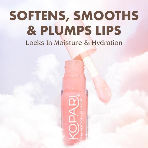Kopari Tri-Peptide Lip Cloud - Hydrating Lip Treatment with Ceramides & Hyaluronic Acid for Soft, Plump Lips
