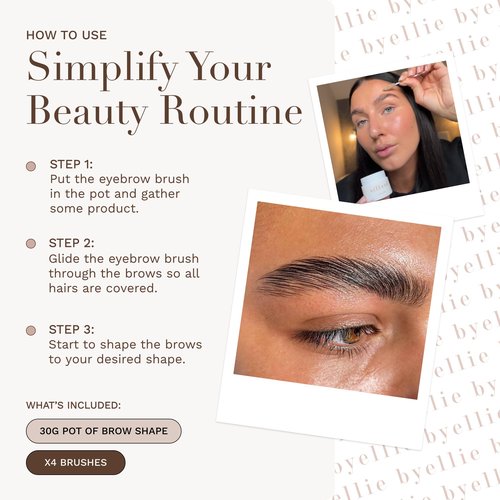 Byellie Brow Shape 30ml, Super Strong Clear Eyebrow Gel, Define, Shape & Hold All Day, No White Cast or Residue, Easy to Use Laminated Look, Natural Makeup, Vegan & Cruelty Free