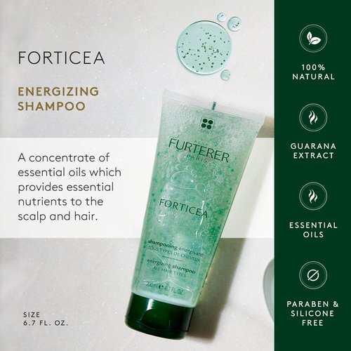 Rene Furterer Forticea Strengthening Shampoo - Energize Scalp with Rosemary Oil & Niacinamide - Sulfate-Free, Daily Use