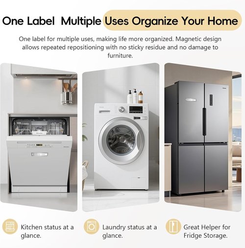 Skiennix Dishwasher Magnet | Clean Dirty Sign - Stainless Steel with Strong Magnet, Brushed Silver Finish