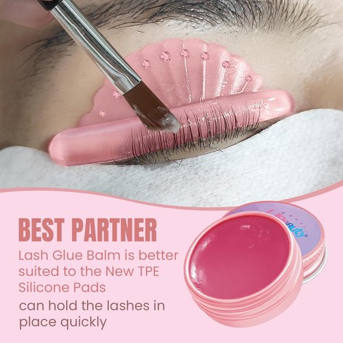 Libeauty Lash Lift Shields Shell Shape, Lash Lift Rods 16 Pcs/8 Sizes, Lash Lift Pads for Eyelash Curling and Lifting, Reusable Silicone Pads for Eyelash Perm Pink