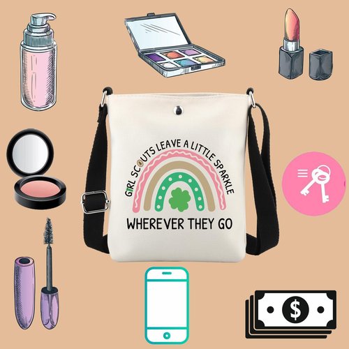Scout Gift Scout Leader Gift Scouts Leave A Little Sparkle Wherever They Go Gift Zipper Pouch Makeup Bag (THEY GO CR)