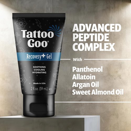 Tattoo Goo Recovery Gel for Tattoo Aftercare, 2 oz, Hydrates & Enhances Healing, Non-Greasy with Panthenol, Allantoin & Glycerin to Soothe Redness & Itch, Helps Ink Appear Brighter