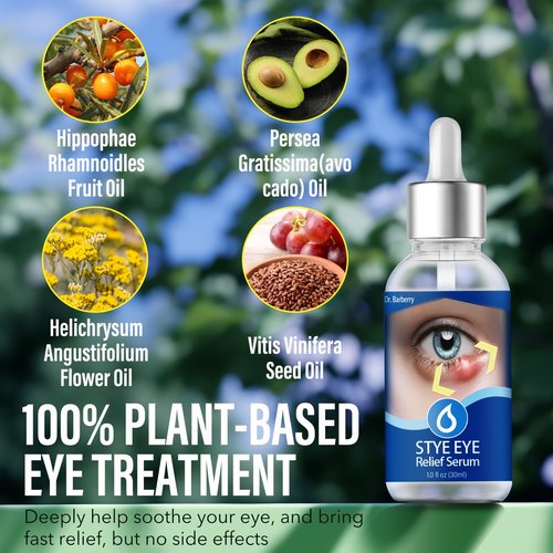 Stye Eye Treatment, Eye Stye Relief Serum, Natural & Gentle Stye Cure, Non-Irritating Formula, Target Chalazions & Blepharitis (1 Fl Oz (Pack of 1))