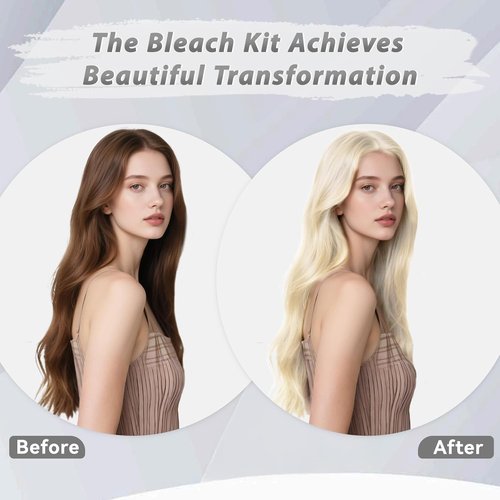 Skiennix Gentle Cream Hair Bleach Kit - Ammonia-Free, No-Drip Lightening, Lifts Up to 8 Levels