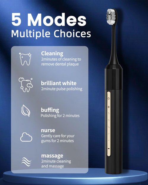 Lumivoid Water Flosser and Electric Toothbrush Combo,2-1 Oral Clean Kit, 5-Speed Sonic Electric Toothbrush & 4-Speed Portable Water Flosser to Clean Teeth and Protect Gum Health, IPX7 (Black-Set)
