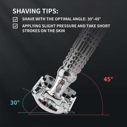 Gearhub Butterfly Double Edge Safety Razor Reusable Stainless Metal Wet Shaving Razor with 10 Swedish Platinum Blades for Men Women Barber Bikini Armpit Hair GR179