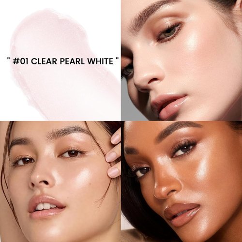 HOSAILY Pearl White Highlighter Stick - Multi-Use Waterproof Balm for Dewy Glass Skin Glow