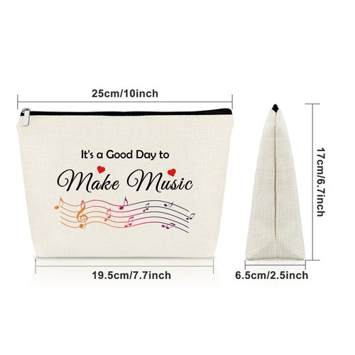 Sazuwu Music Lover Makeup Bag Cosmetic Organizers Music Teacher Appreciation Festival Gift Themed Gifts for Students Graduation Birthday Christmas