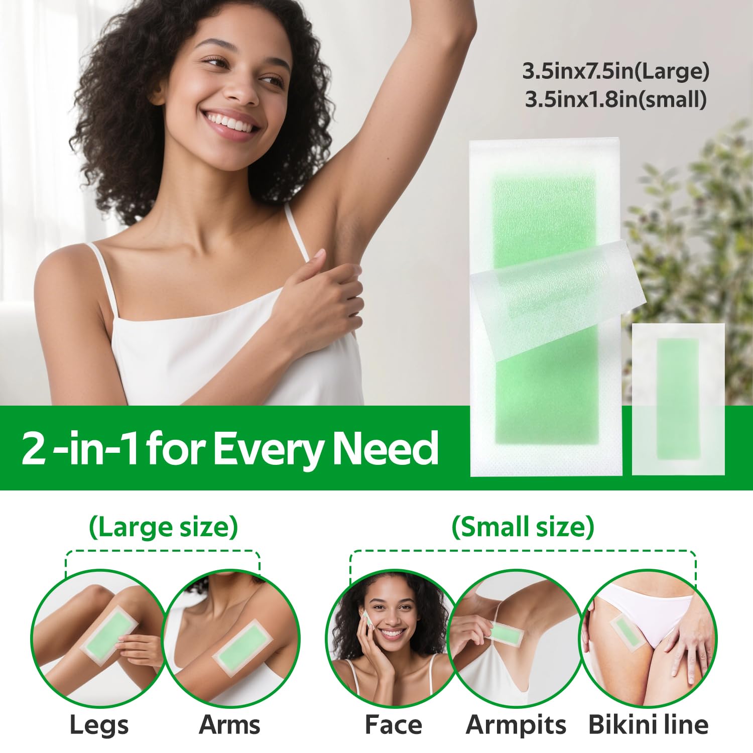 WaxFans SnapSmooth Wax Strips for Hair Removal - Body & Face Wax Strips, No Heating Required, Travel-Friendly 58 Pcs with Cleansing Wipes