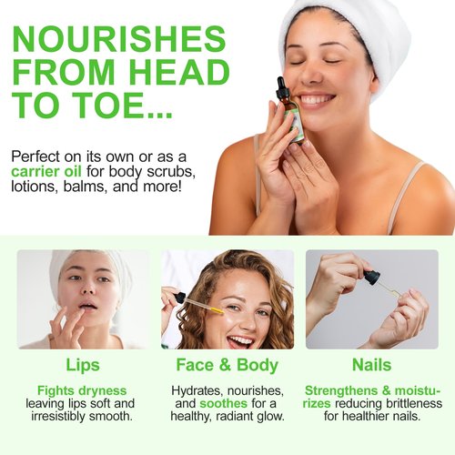 APUUFYQC Neem Oil for Skin, Pure Natural Cold Pressing, Free of Hexane, Nourishes the Skin and Hair, Reduces Fine Lines, 2.02 Oz