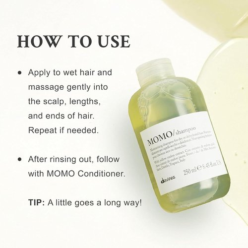 Davines MOMO Moisturizing Shampoo & Conditioner - Softens & Adds Shine to Dry Hair | Detangling Formula