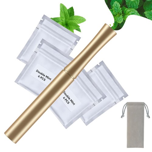 Natural Plant Aroma Flavored Air Inhaler for Habit Support | Nicotine-Free, Smokeless Inhaler, Portable Aluminum Device with Refillable Inserts