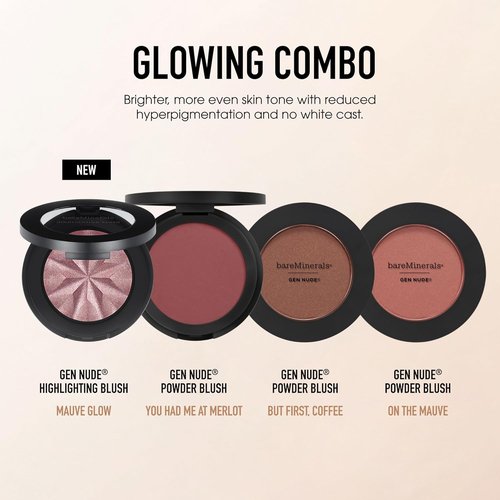 bareMinerals Gen Nude Blush & Highlighter - Silky Blendable Face Makeup for All-Day Wear | Vegan & Talc-Free