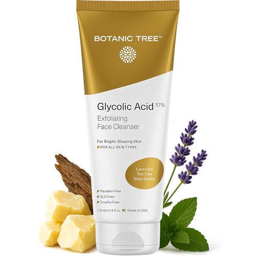 Botanic Tree Glycolic Acid Face Wash - Exfoliating Facial Cleanser with 10% AHA - 6 fl. oz