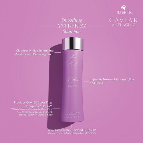 CAVIAR Anti-Aging Smoothing Shampoo - Tame Frizz & Smooth Medium to Thick Hair | Sulfate-Free Formula