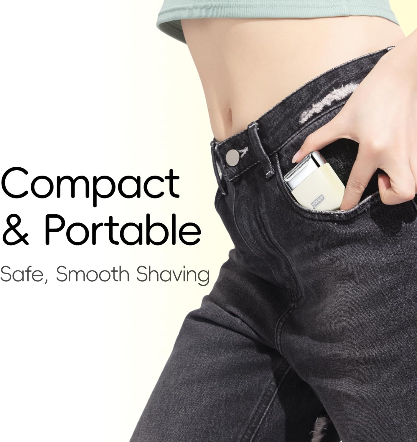 Yoose Electric Razor for Women - IPX7 Waterproof Bikini Trimmer with USB-C & Multi Shaving Modes | Portable Porcelain White