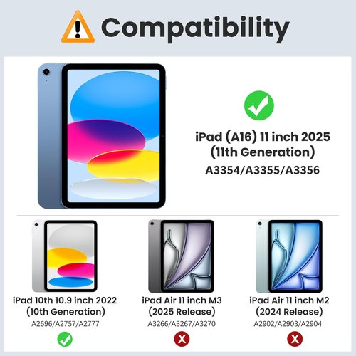 MoKo iPad Case - Slim Translucent Hard Shell for 11" (A16) & 10.9" (10th Gen) - Navy Blue, Touch ID Support