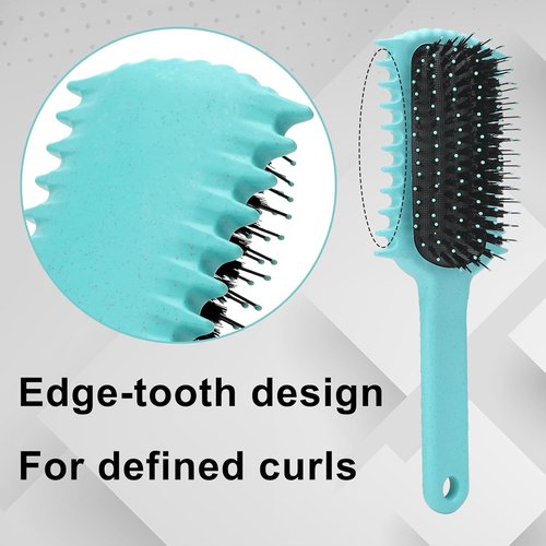 Skiennix Curly Hair Brush - Volume Curl Defining Tool for Easy Detangling & Styling | Pink