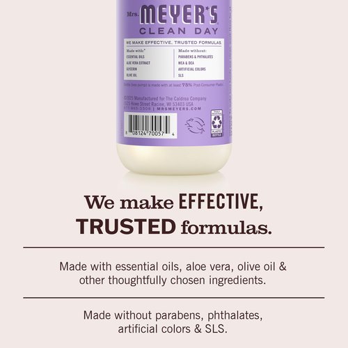 MRS. MEYER'S CLEAN DAY Liquid Hand Soap, Lilac Scent, 12.5 Ounce Bottle (Pack of 3)