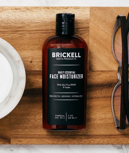 Brickell Men's Daily Essential Face Moisturizer - Natural & Organic Fast-Absorbing Lotion with Hyaluronic Acid | 4 Ounce