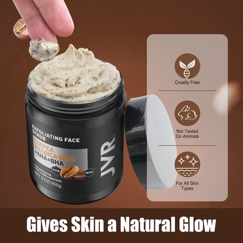 JVR Blackhead Remover Mask and Face Scrub for Men (9 oz) Charcoal Peel Off Black Mask, Facial Mask Purifying and Deep Cleansing for All Skin Types
