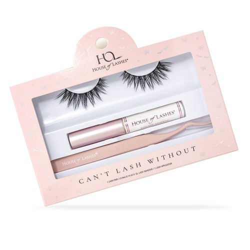 House of Can't Lash Without Set - Complete Lash Kit Includes Iconic Lite Faux Mink Lashes, Clear Lash Glue, and Precision Applicator - Effective For All Day Wear