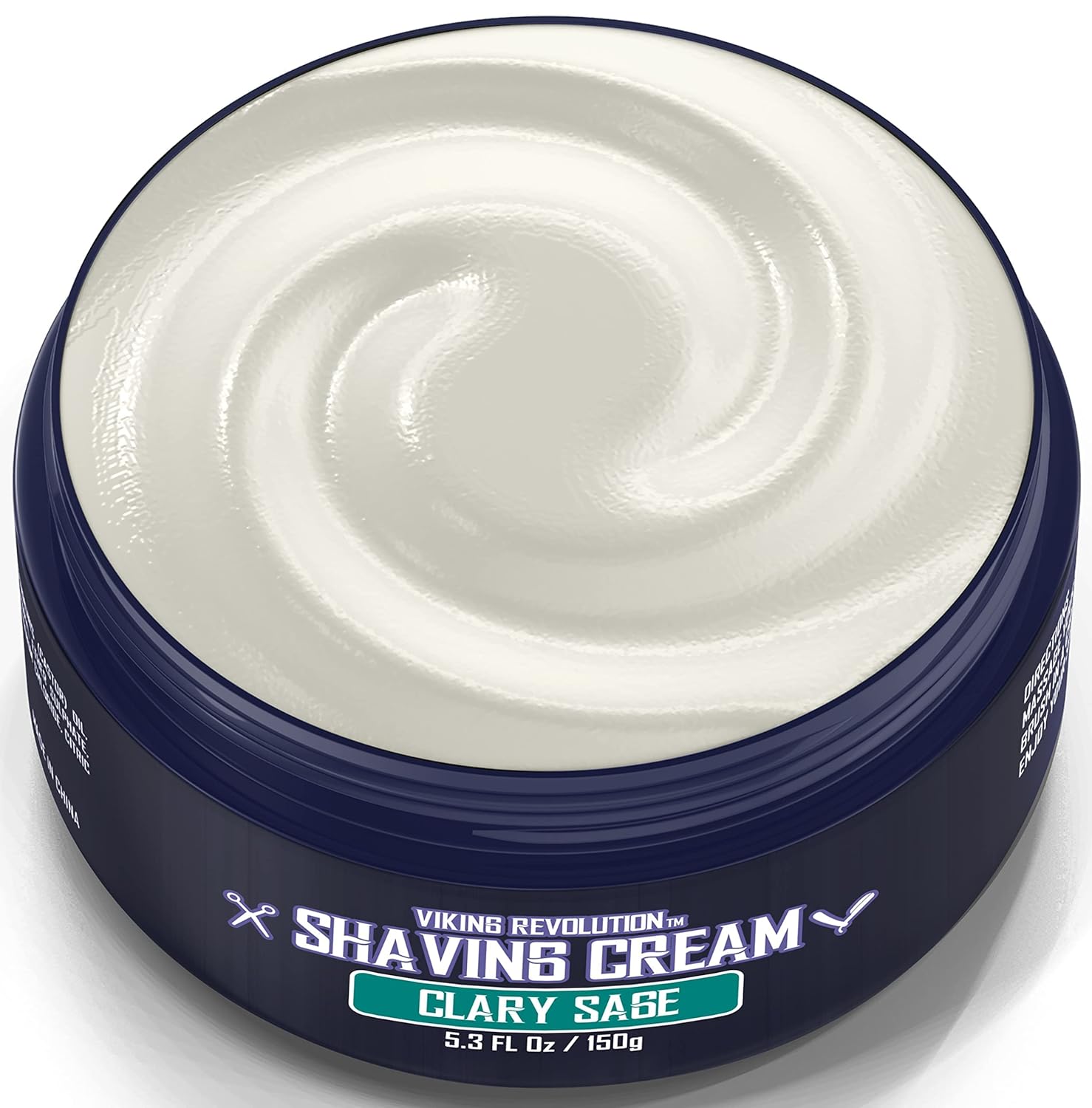 Viking Revolution Luxury Shaving Cream - Clary Sage Scent for Soft, Smooth Shaves - 5.3 Fl Oz