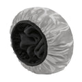 YIZIJIZI Triple Layer Reusable Waterproof Shower Cap for Women Large Terry Lined Hair Cap for Long Thick Hair Travel Bath Care Grey