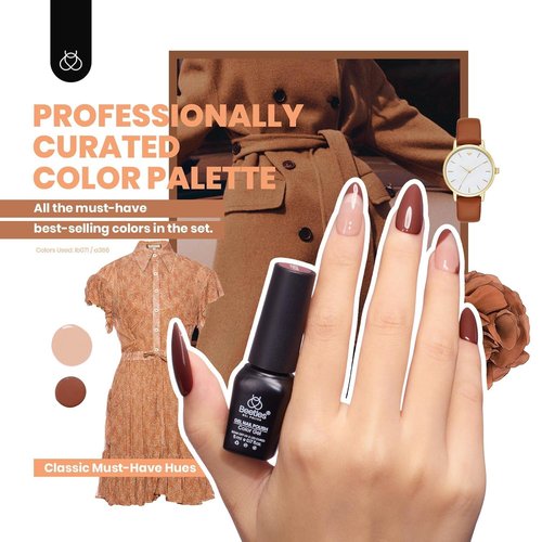 beetles 44pcs Gel Nail Polish Set - 36 Colors Colorful Muse Gel Polish Kit Pink Nude Red Yellow Green Black White Glitter Nail Kit Base Top Coat UV LED Needed Salon DIY Home Gift for Women