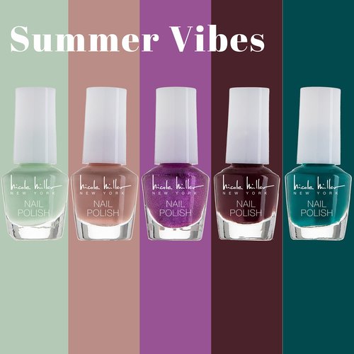 Nicole Miller Mini Nail Polish Set – Glossy, Vibrant Colors for Fingernails & Toenails, 2 Pack Trendy and Floral Collection