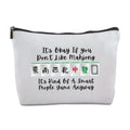 Funny Mahjong Zipper Makeup Bag Travel Cosmetic Bag Mahjong Lover Gift Gambling Gifts for Grandma Aunt Mom Sister Besite Friend for Birthday Christmas Retirement Thanksgiving Gifts