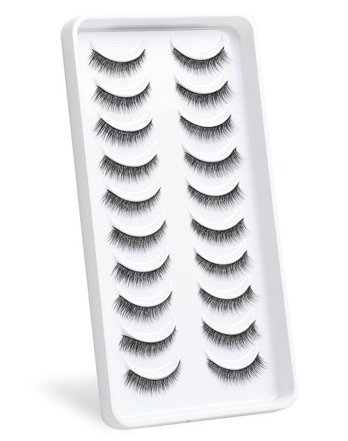 Natural Eyelashes Natural Look Small Lashes Short Eyelashes Natural Lashes False Eyelashes Wispy Eye Lashes Pack 10 Pairs D-M05
