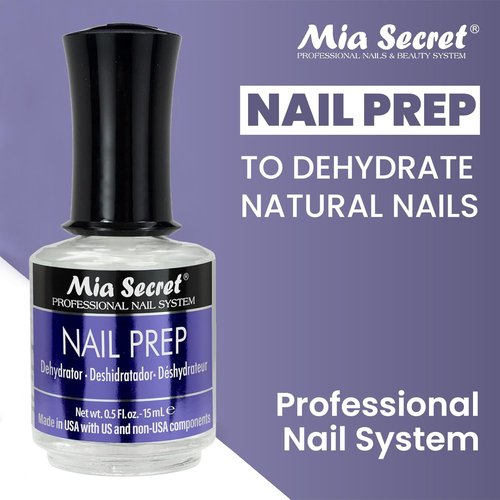 Mia Secret Nail Prep Dehydrator - Acid-Free Formula for Enhanced Bonding | 15ml Size