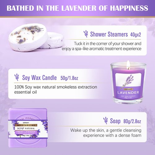 Gift for Women, Spa Gift Baskets for Women - 17pcs Lavender Sets with Body Lotion, Bubble Bath, Relaxing Bath Sets, Birthday Christmas Gifts for Her, Spa Kit for Mom Wife Sister Friend