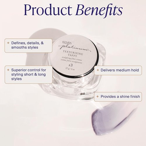 Kenra Platinum Texturizing Taffy 13 - Medium Hold Styling Fiber Crème | Defines & Smooths All Hair Types