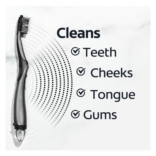 Colgate 360 Vibrate Charcoal Battery Operated Toothbrush Pack, Soft with 1 AAA Battery Included, Black, 2 Count