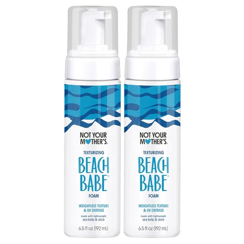 Not Your Mother's Beach Babe Texturizing Foam - 2-Pack | 6.5 fl oz Each | Crunch-Free Waves & UV Defense