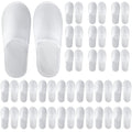 UrbanRoots 28 Pairs Disposable Slippers For Guests,Bulk Slippers For Hotel,Spa,Travel,Shoeless Home,Spa Slippers With Pouch,Non-Slip(White) house slippers for guests