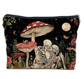 IWXYI Mushroom Skull Makeup Bag,Skeleton Gothic Mushroom Make up Bag Bag with Zipper Pouch for Travel & Toiletry