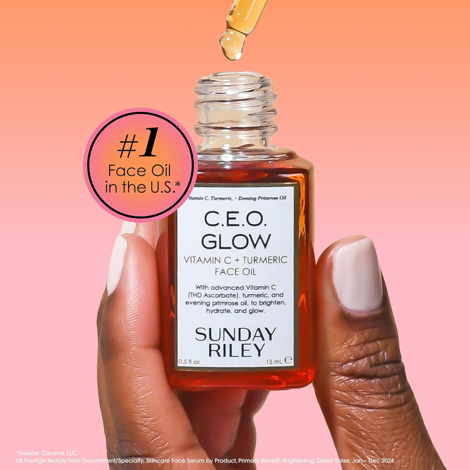 Sunday Riley C.E.O. Glow Face Oil - Vitamin C & Turmeric for Radiant Skin