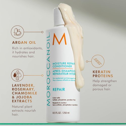 Moroccanoil Moisture Repair Conditioner - Deep Hydration for Damaged Hair | 8.5 Fl Oz