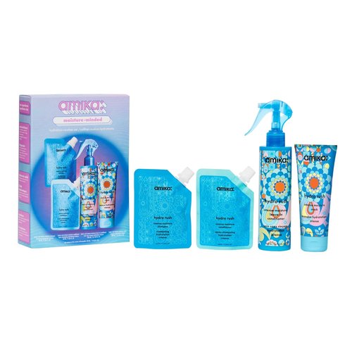 Amika Moisture-Minded Hydration Routine Set - TSA Travel Approved Gift Set for Dry Hair