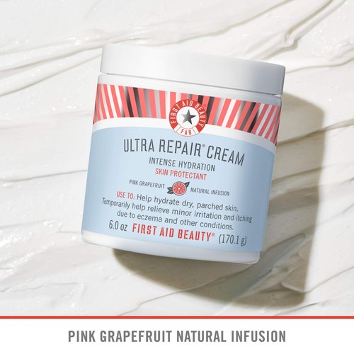 First Aid Beauty Ultra Repair Cream - Intense Hydration Moisturizer for Face & Body | Pink Grapefruit, 6 oz.