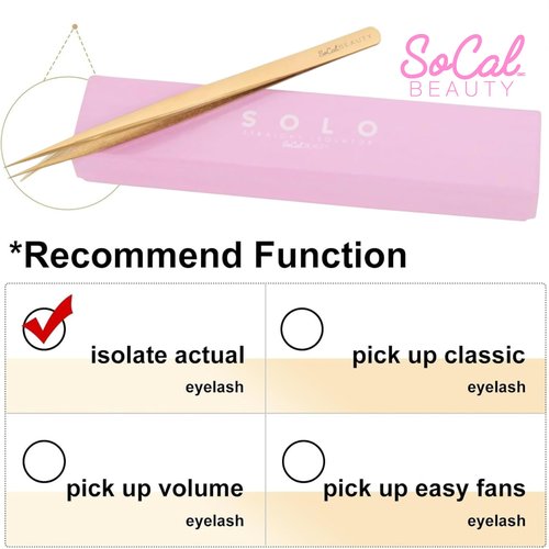 SOLO Straight Tip Lash Tweezer for Eyelash Extensions | Rust-Resistant Eyelash Tweezer for Isolation & Classic Lash Application | Professional Tweezers for Eyelash Extension & Lash Artists