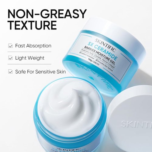 SKINTIFIC Face Moisturizer - 5X Ceramides & Hyaluronic Acid for Sensitive/Oily Skin | 30g/1 fl. oz