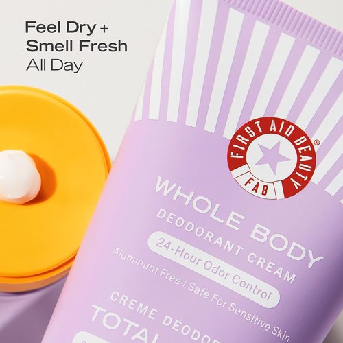 First Aid Beauty Whole Body Deodorant Cream - All-Day Odor Control, Dermatologist Tested, 3oz