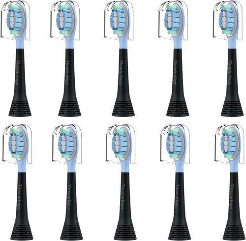 Philips Sonicare Replacement Toothbrush Heads - C3 & A3 Compatible Electric Brush Heads | Black