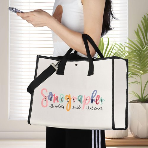 JNIAP Sonographer Makeup Bag Sonographer Gifts Ultrasound Tech Gifts Radiologist Zipper Bag Radiology Gift (Sonographer Tote)